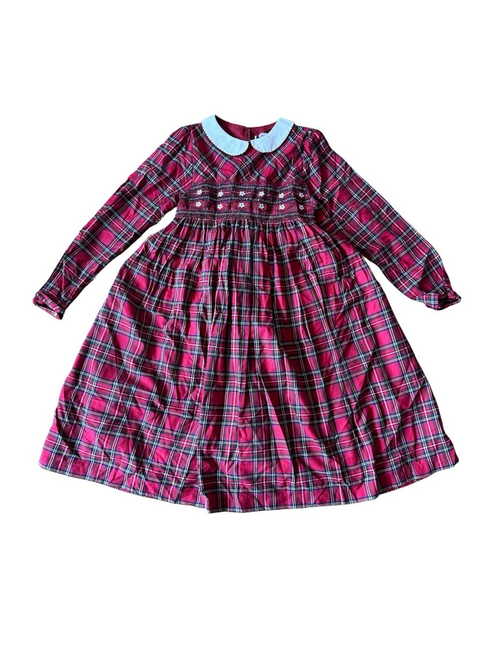 NWT Confiture for Trotters 10/11 Years Girls Dress Plaid Red Smocked Tartan